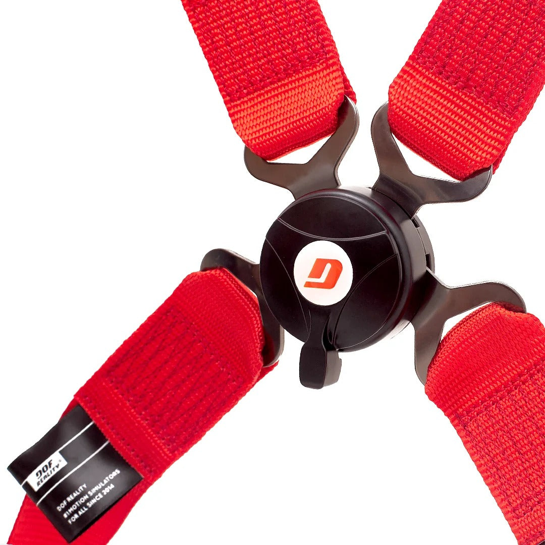 DOF Reality 4-Point Harness - top-down view of four-point rotary harness laid flat on white background