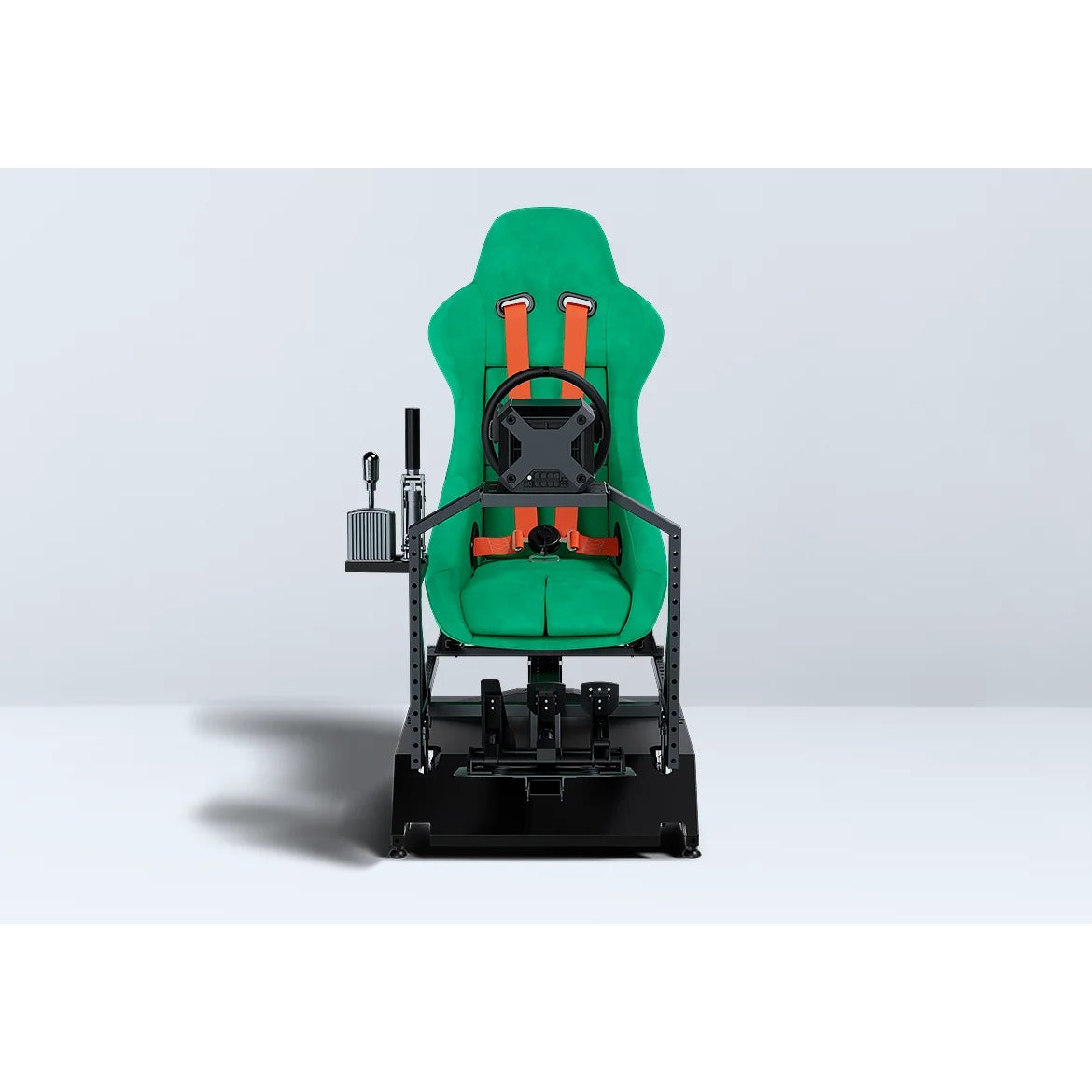 DOF Reality 2-Axis Hero (H2) - front view of racing cockpit showing driver position on H2 2-axis motion platform