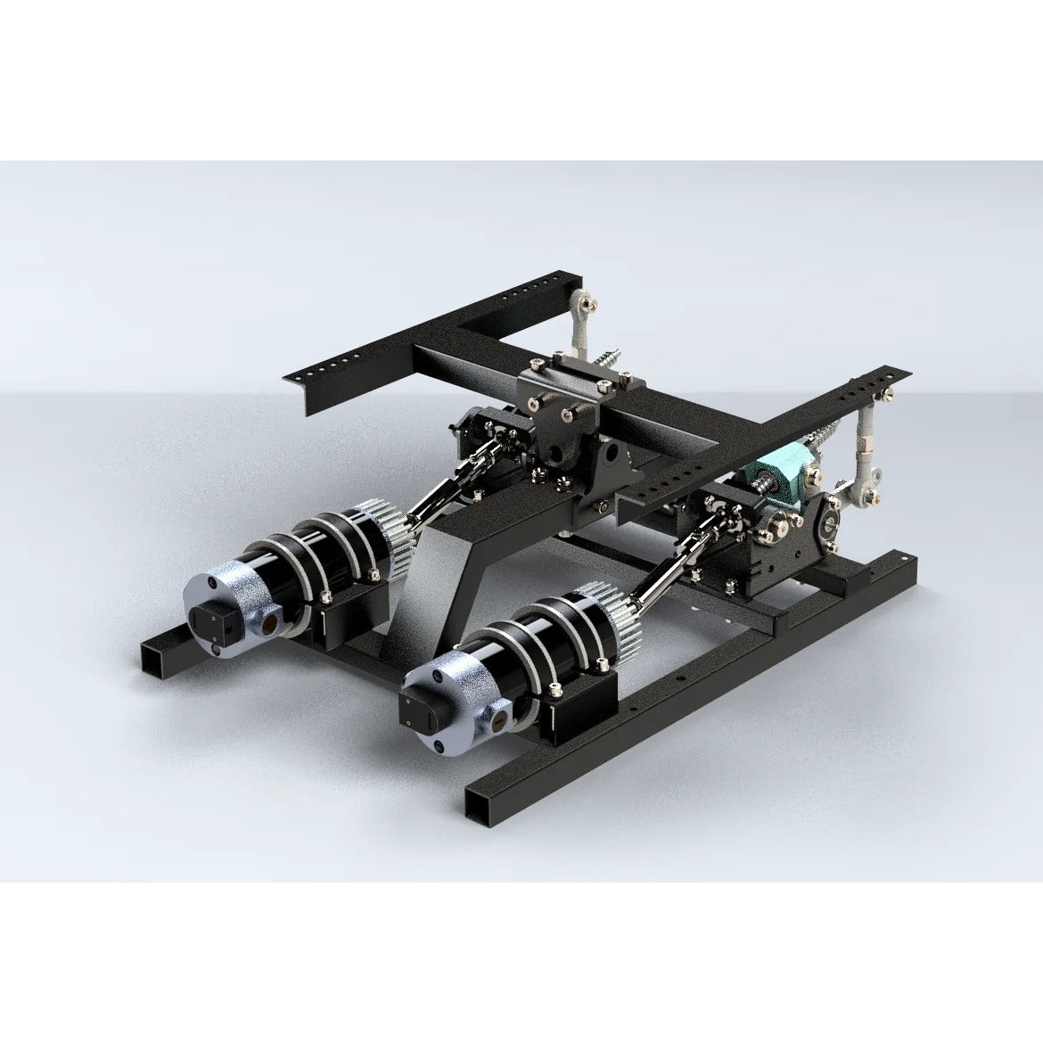 DOF Reality 2-Axis Mover Pro (MP2) - three-quarter view of Pro M2 motion platform showing motor housings and frame