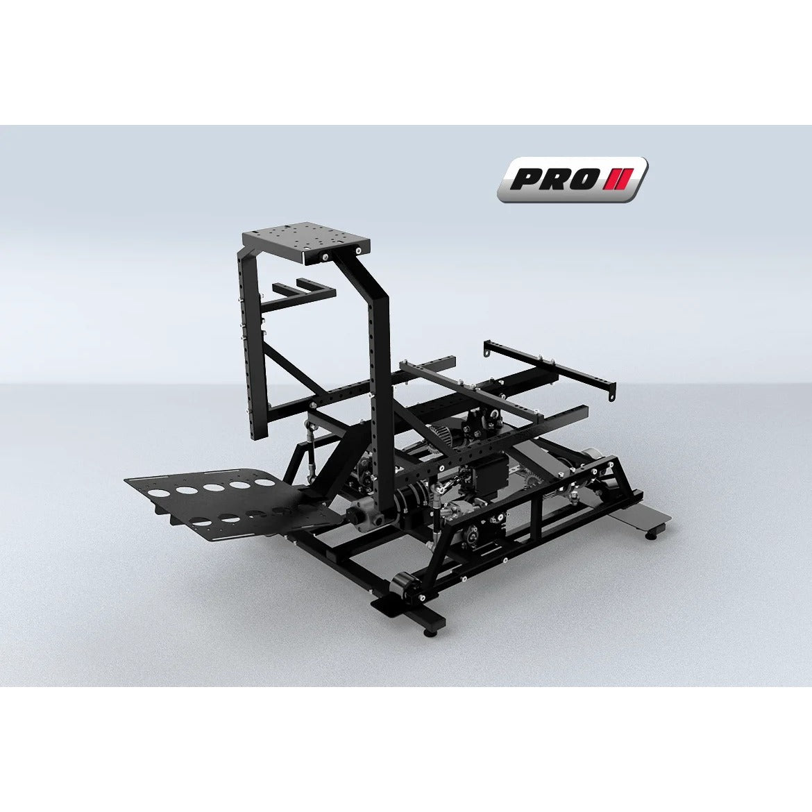 DOF Reality 3-Axis Mover Pro (P3) - platform frame assembly showing three Pro-series servo motors and linkages
