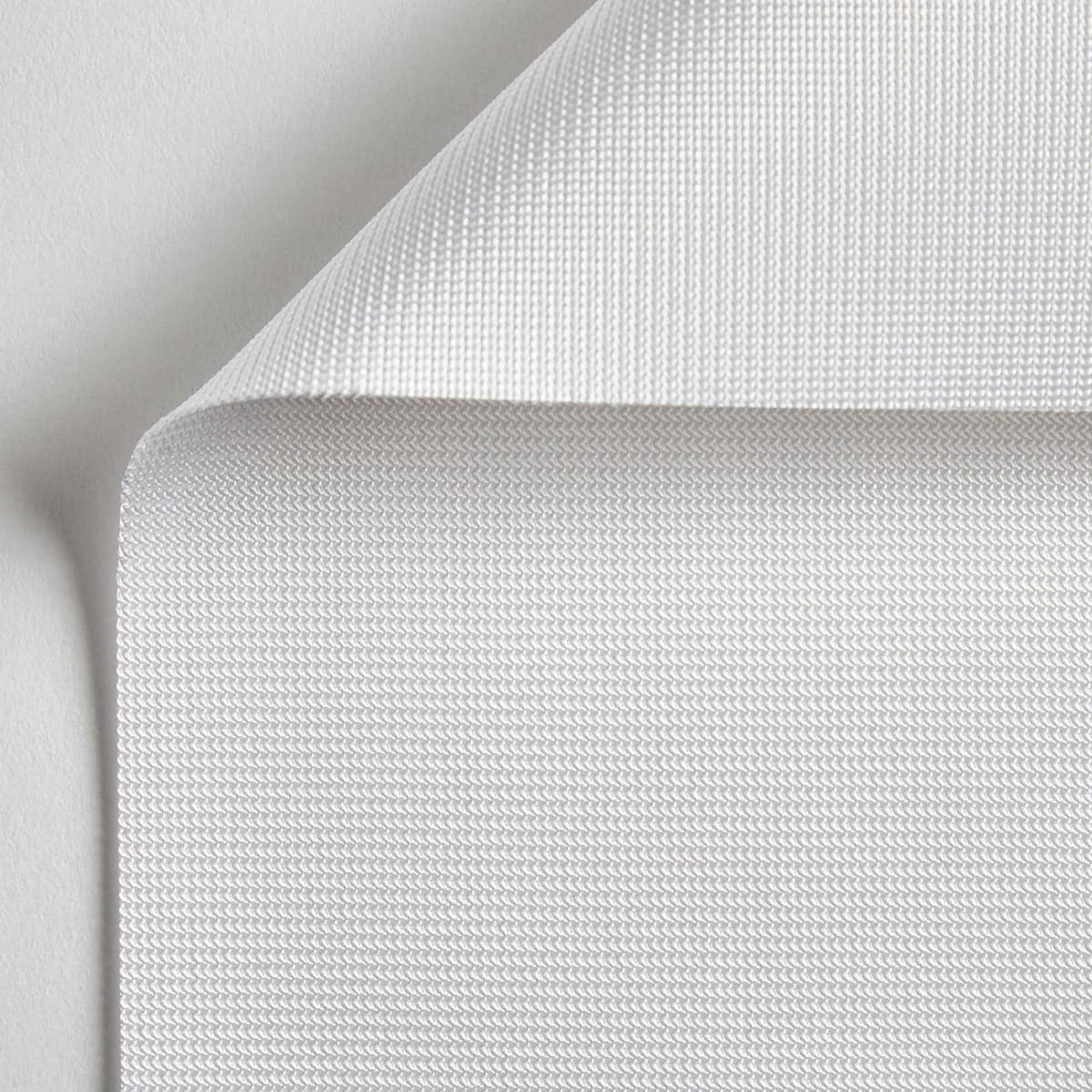 Carl's Place Preferred Impact Screen - folded corner of the white screen showing the textured weave on both sides