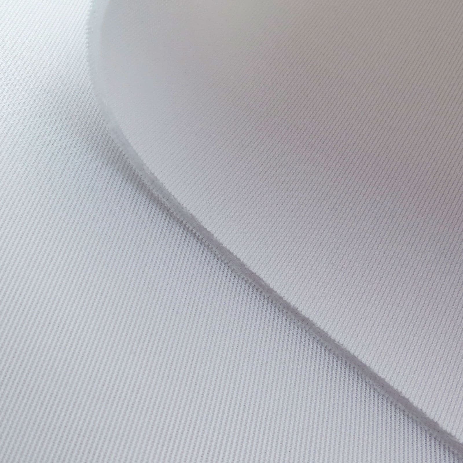 Carl's Place Premium Impact Screen - macro view of the smooth white woven material curving across a folded edge