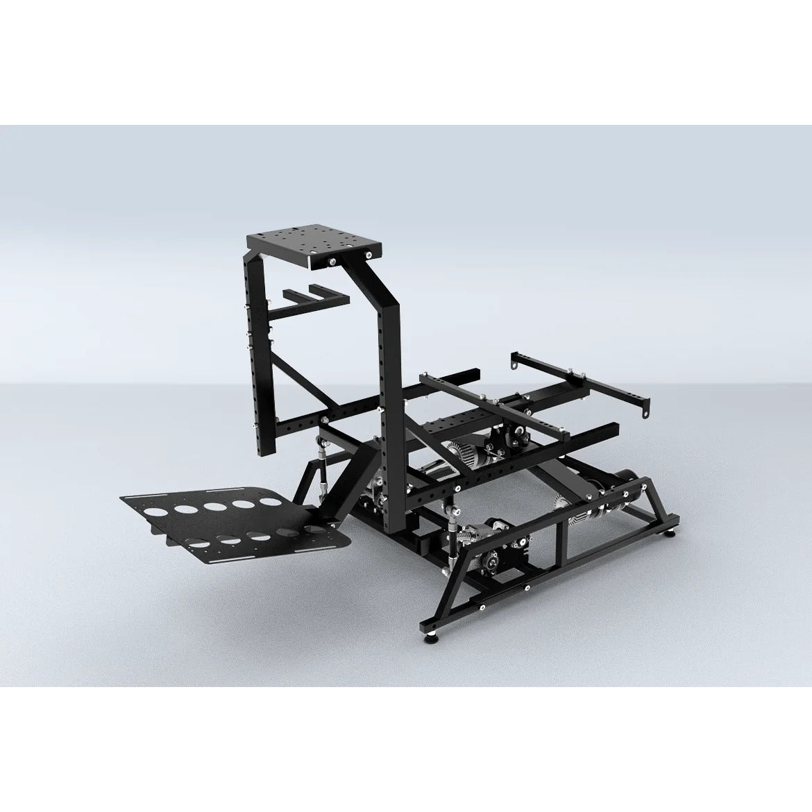 DOF Reality 2-Axis Hero (H2) - bare motion platform assembly showing H-frame structure and dual servo motors