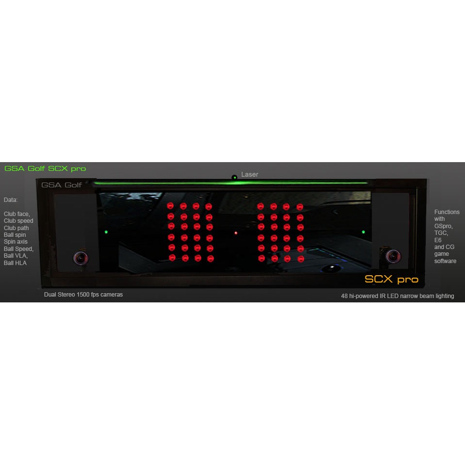 GSA Golf VisTrak SCX Pro - three-quarter angle view showing full unit body and camera pair