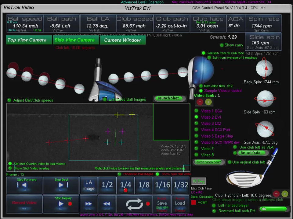 GSA Golf VisTrak EVi top camera shot