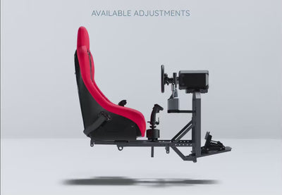 Video showing seat and setup adjustment options for DOF Reality sim racing motion platform