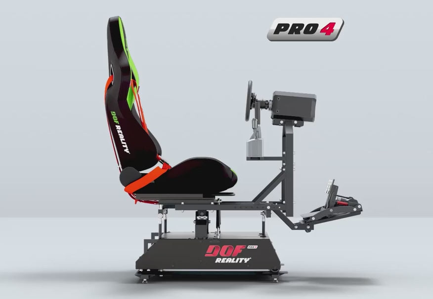 Video showing the 4 axis degrees of freedom movement of DOF Reality P4 motion platform.